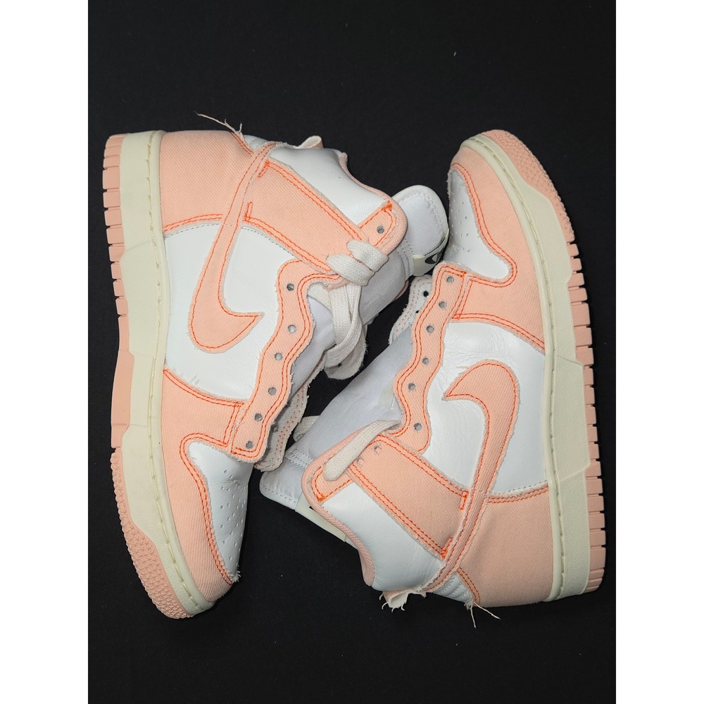 Nike Dunk High SE Denim Peach Women's Shoes DV1143 800‎  White Size 7